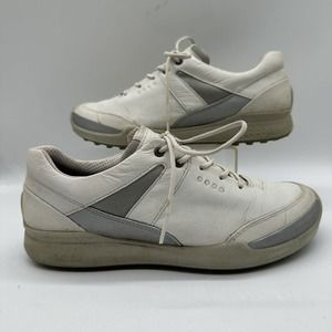 ECCO Women's Biom Hybrid White Gray Golf Shoes Size 8 EUR 39 Yak Leather